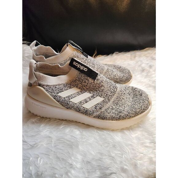 Adidas Womens Ultimafusion Cloudfoam Running Shoes Gray F34592 Marled Slip On 8M - Picture 2 of 9